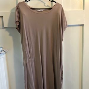 Blush tee shirt midi dress